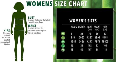 think south africa size chart